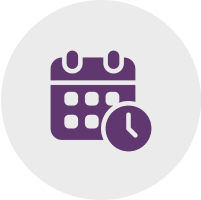 Here are a few alt text options for the image, all under 8 words: * **Calendar and clock icon** * **Schedule and time** * **Appointment scheduling** * **Date and time** The best option will depend on the specific context where the image is used.